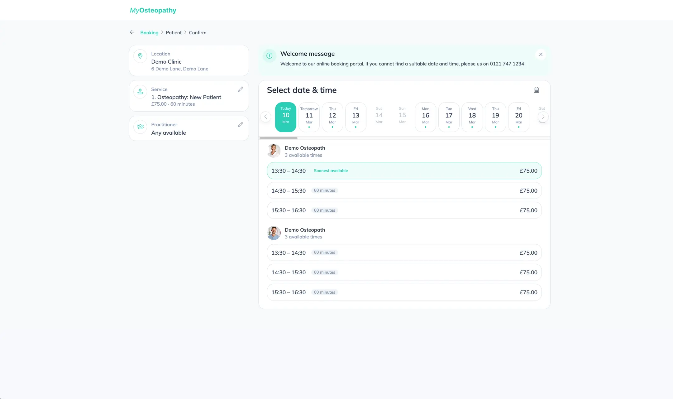 Booking Portal screenshot